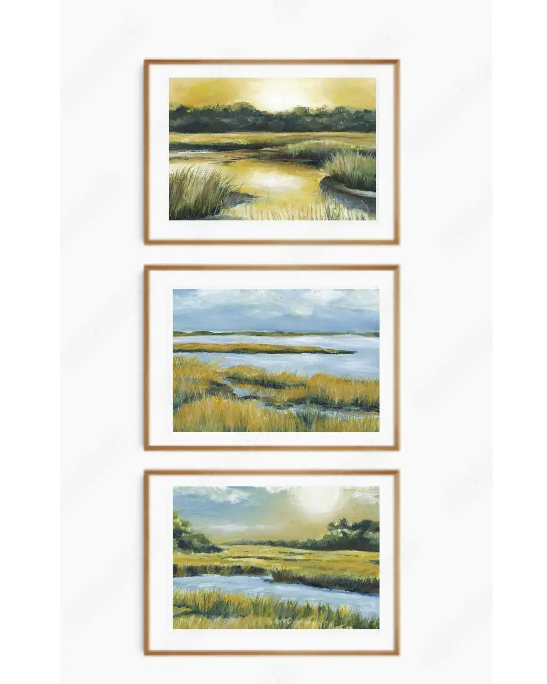 Melissa Dayton Art and Design - Wholesale Art Print - Marsh Art Prints Series Bundle - Set of 3 Oil Painting 3