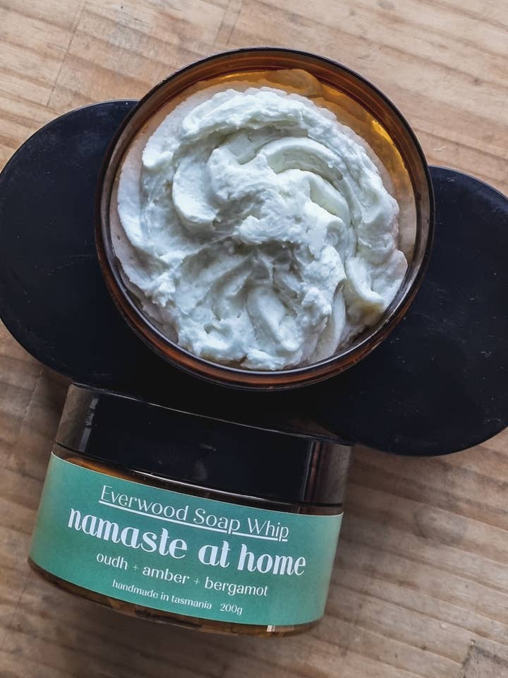 'Namaste at Home' Whipped Soap 200g for wholesale by Everwood Candle Co.