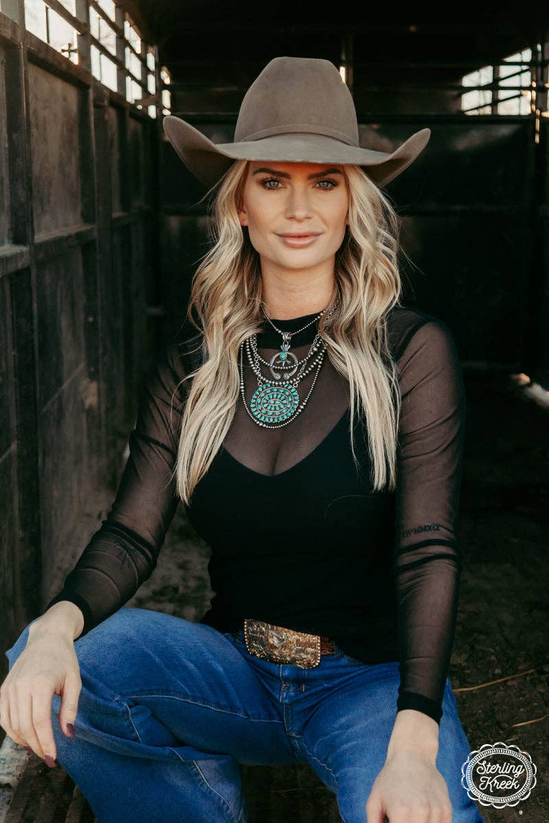 Sterling Kreek – Großhandel Bluse – Damen – Nachthimmel-Mesh-TOP3