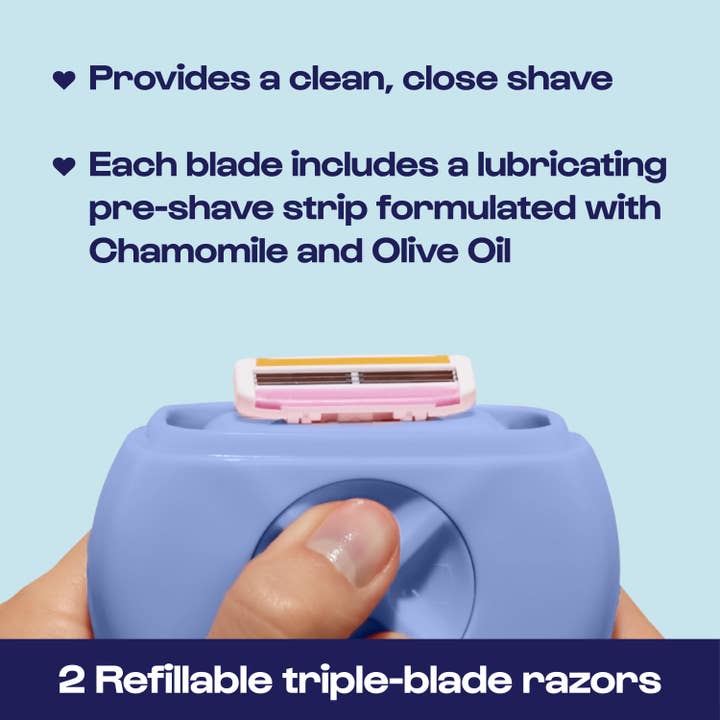Alleyoop Makeup - Wholesale Razor - All-in-One Razor - Periwinkle Portable On-the-Go Razor