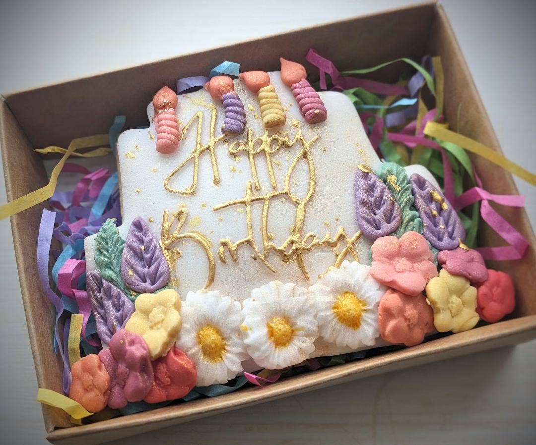 Pink Door Baking Co - Wholesale Cookie - Hand Iced Happy Birthday Cake Biscuit 10