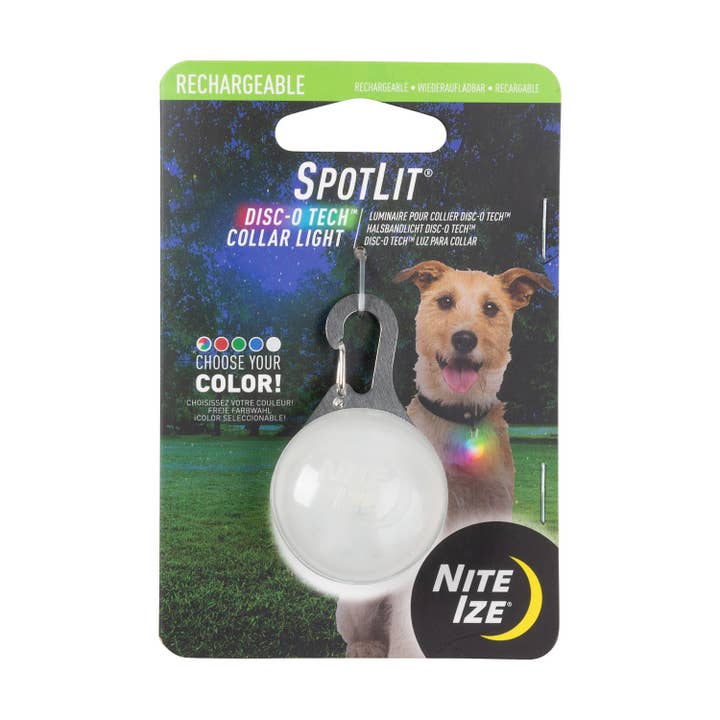 Nite Ize Spotlit Rechargeable Collar Light - Disc-O Tech and other Purchase Wholesale light up dog collar. Free Returns & Net 60 Terms on Faire trending on Faire.