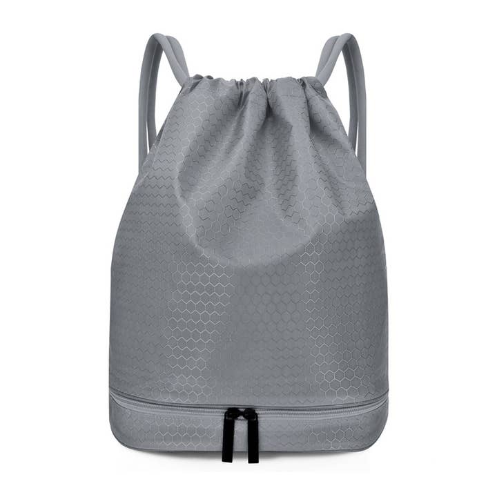 wandf - Wholesale Drawstring bag – Unisex - Waterproof Nylon Drawstring Backpack with Bottom Compartment3