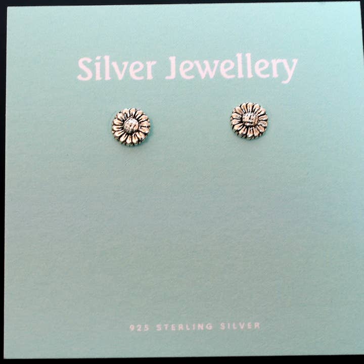 Øreringe i sterlingsølv med margueritmotiv for engroshandel hos Western Counties Wholesale