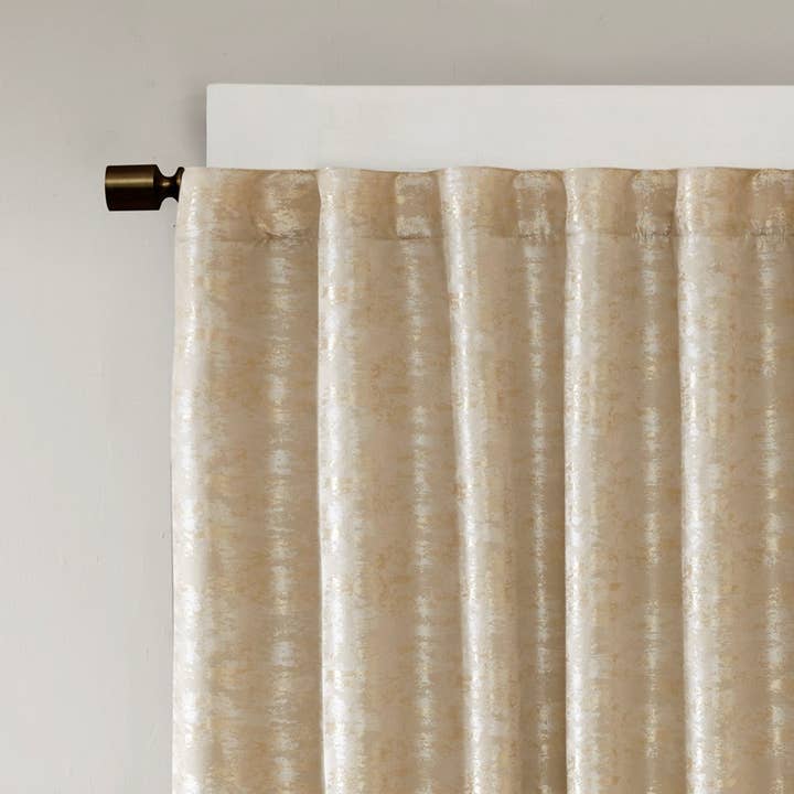 Olliix - Wholesale Curtain - Marble Total Blackout Window Curtain, Gold (Max Blackout)2