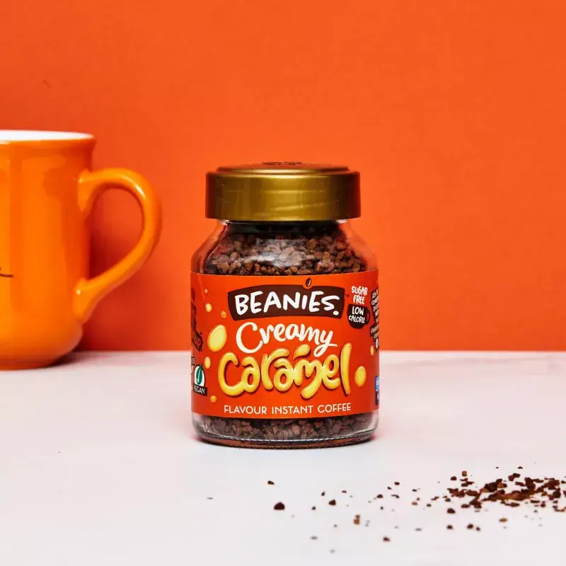Beanies The Flavour Co. Ltd - Vente Cafés/expressos instantanés - Beanies Café Instantané Arôme Caramel Crémeux 50 g1