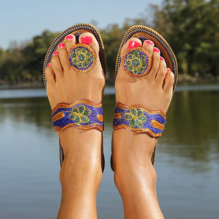 Tibet Boutique España - Wholesale Sandals - Women's - Hand-embroidered sandal model 11A5