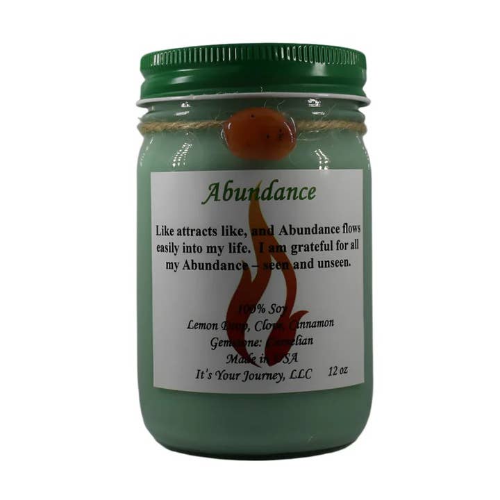 Abundance Intention Candle 12 oz for wholesale by It's Your Journey LLC