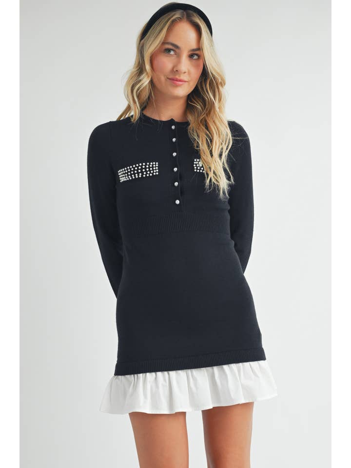 Black Mini Sweater Dress for wholesale on Faire