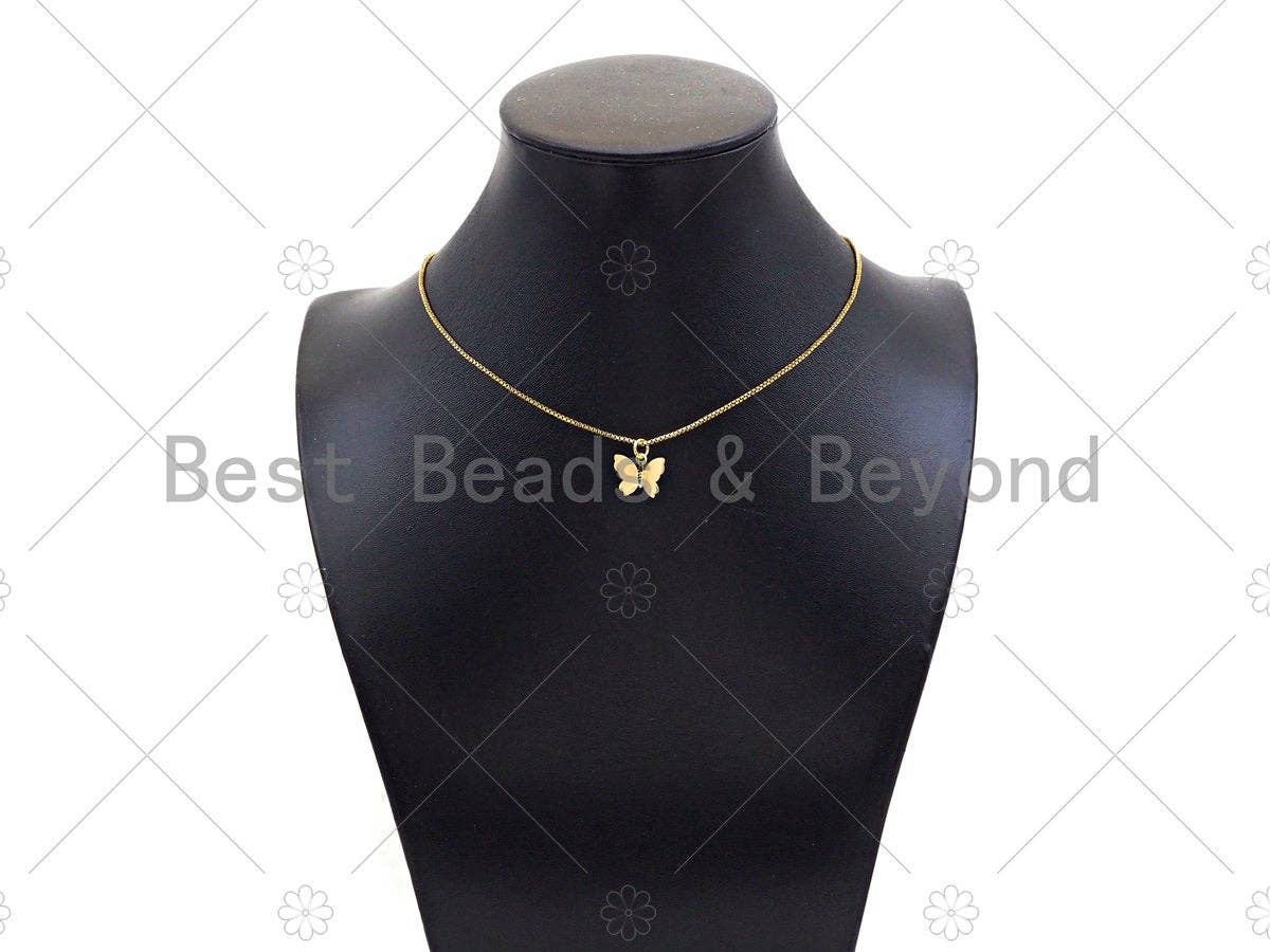 BestBeads&Beyond - Wholesale Individuele bedel/hanger - Vlinderhanger bedel, 14K gold filled vlinderbedel, hanger voor ketting of armband, 13x11 mm, Sku#ZX293