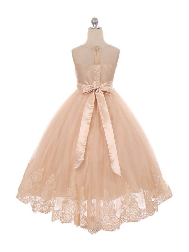 Kid's Dream - Wholesale Dress – Kids - Lace Appliqué Illusion Bateau Girls Dress17