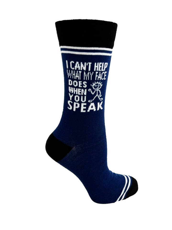 Fabdaz – wholesale Strumpor - Unisex – Jag kan inte hjälpa vad mitt ansikte gör när du pratar - Hey Now Unisex Crew Socks