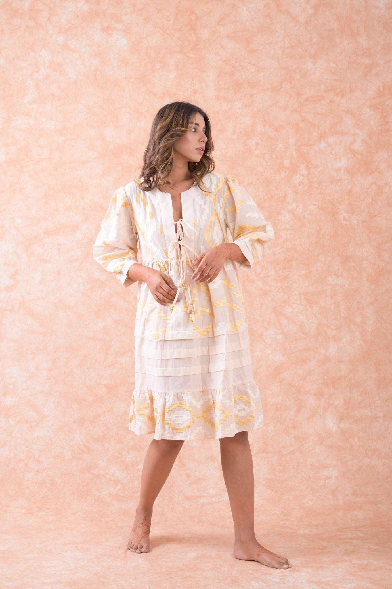 Rhea - Wholesale Dress - Women's - Rhea Art Tunic Top, Lightweight Cotton Ruffle Hem Design5