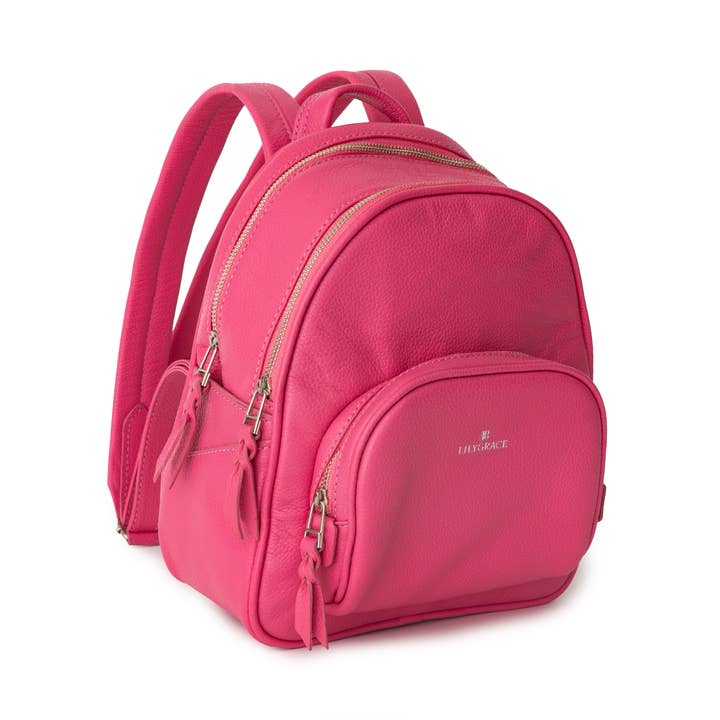 Leather Backpack - Rose Petal Pink for wholesale by Lily Grace Co.