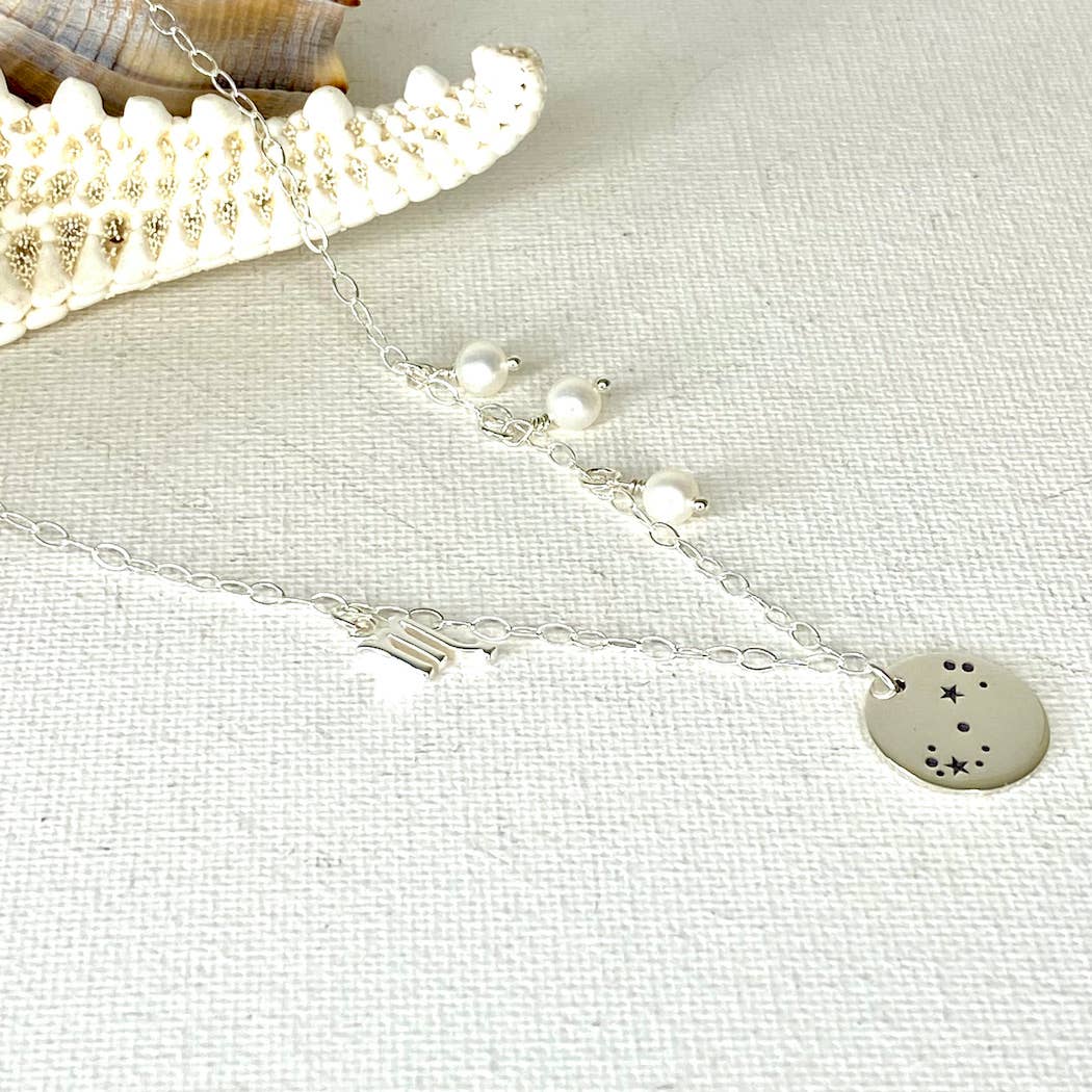 Jackie Gallagher Designs - Handmade Coastal Jewelry – wholesale Pendant/charm necklace – Zodiac & Constellation Sterling Silver Necklace6