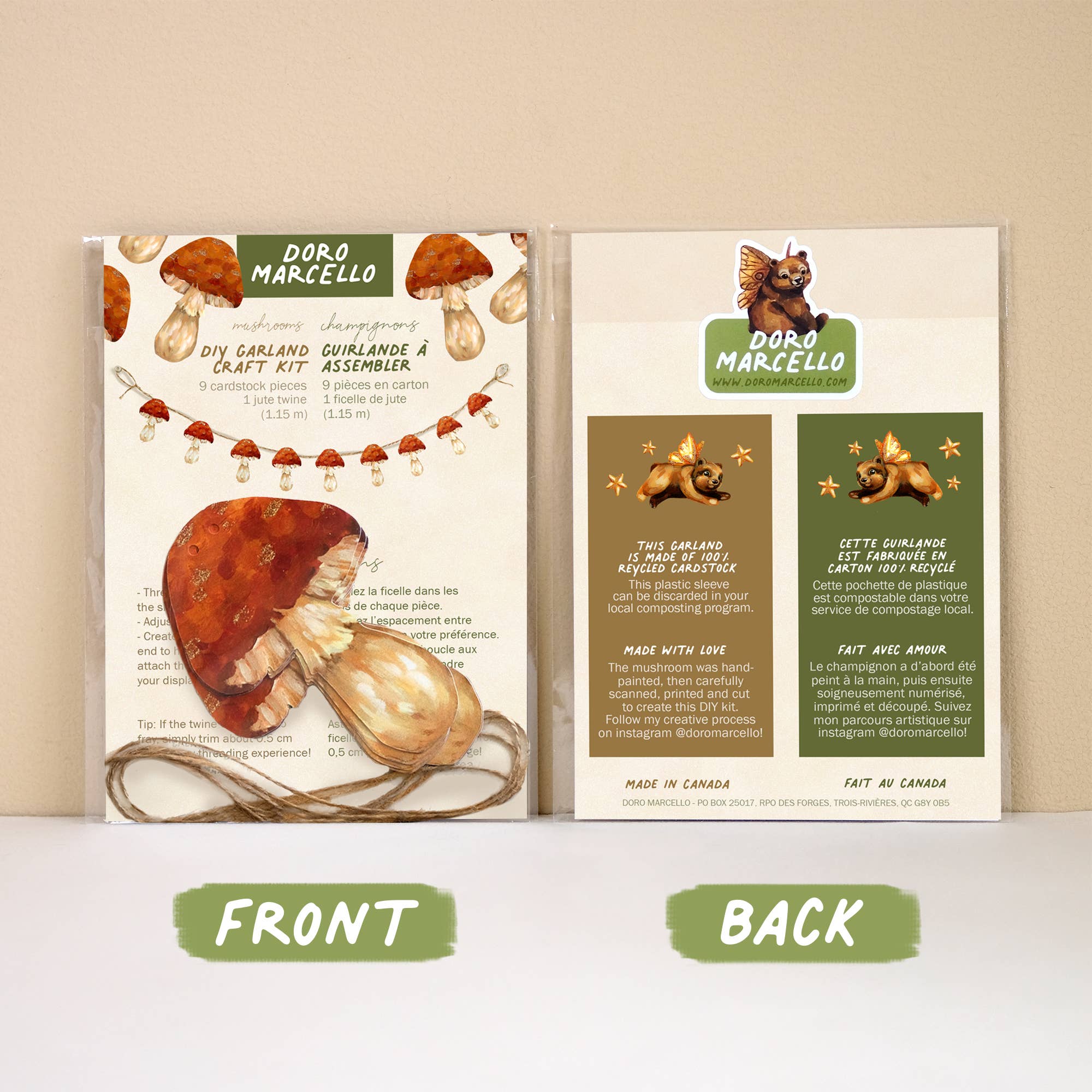 Doro Marcello - Wholesale Bunting/Garland - Red Mushroom Garland | DIY Paper Garland Kit | Craft Kit2