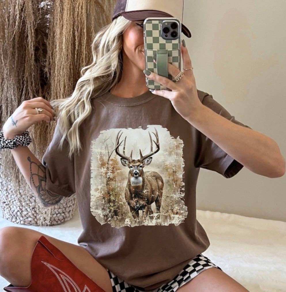 Sugar & Velvet Collective Wholesale - Wholesale Screen Printed T-Shirt - Women's - Big Buck Comfort Color Tee