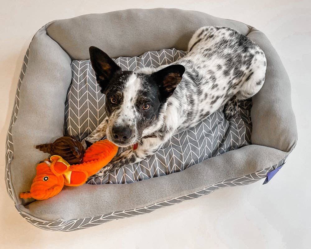 PAWZ - Wholesale Pet Bed - Dog - Grey Herringbone Cuddler Pet Bed2