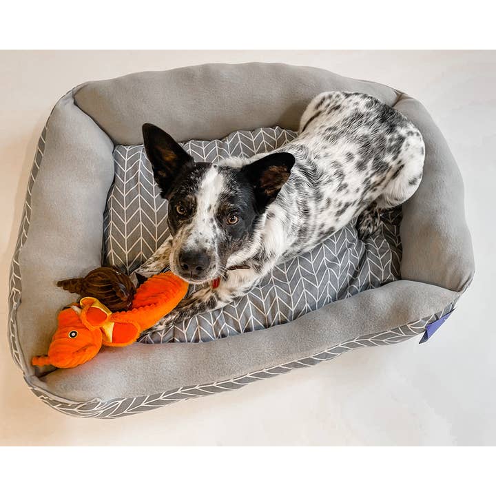 PAWZ - Wholesale Pet Bed - Dog - Grey Herringbone Cuddler Pet Bed2