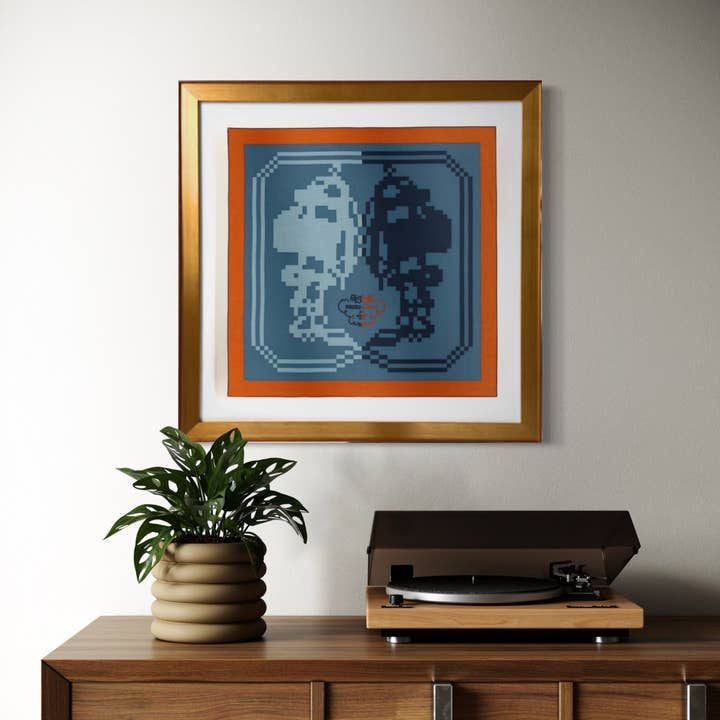 Lenço de Seda Vintage Brides de Gala Pixel com Moldura 24" por atacado de Vintage Luxe Up