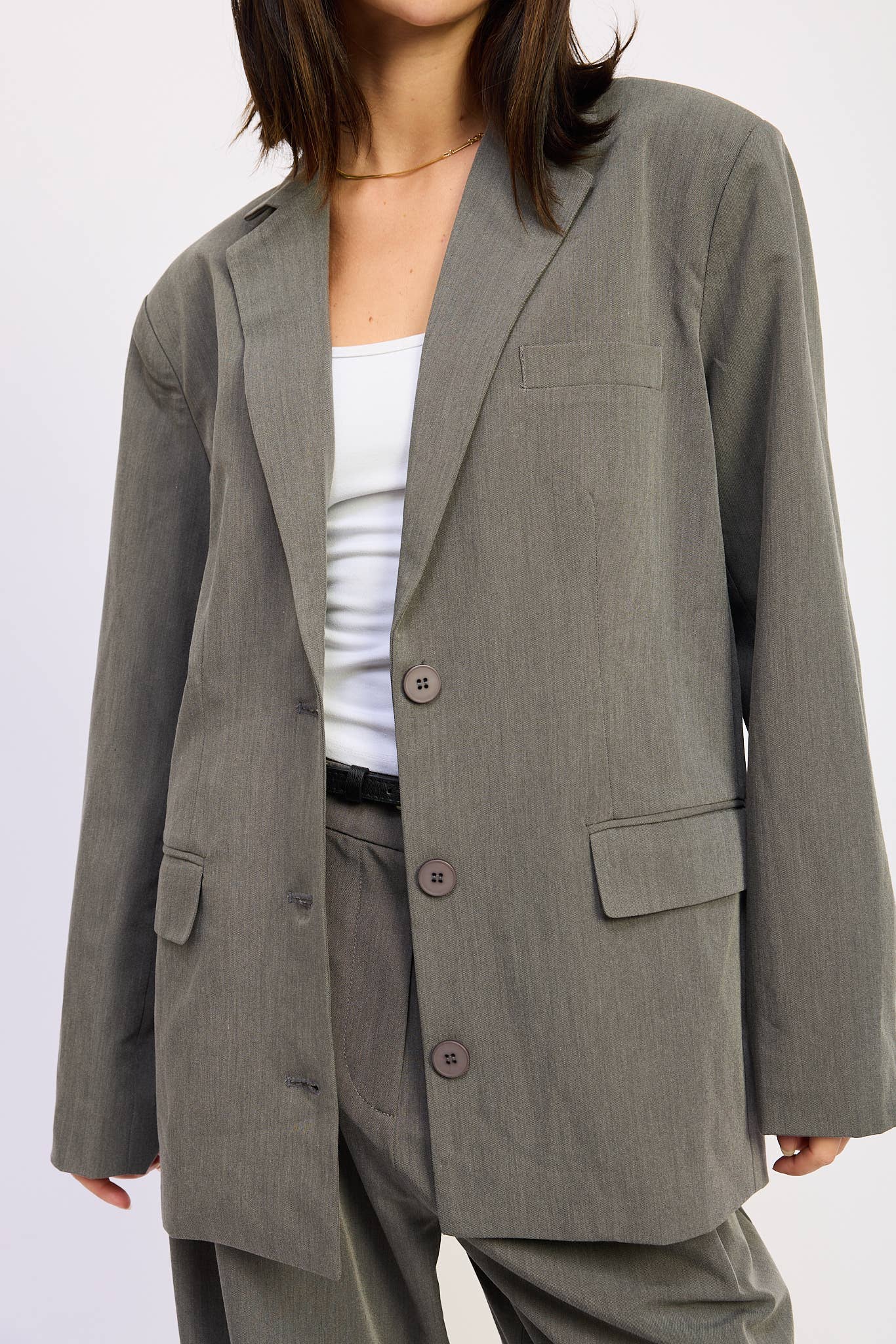 GREY OVERSIZED BLAZER for wholesale on Faire1