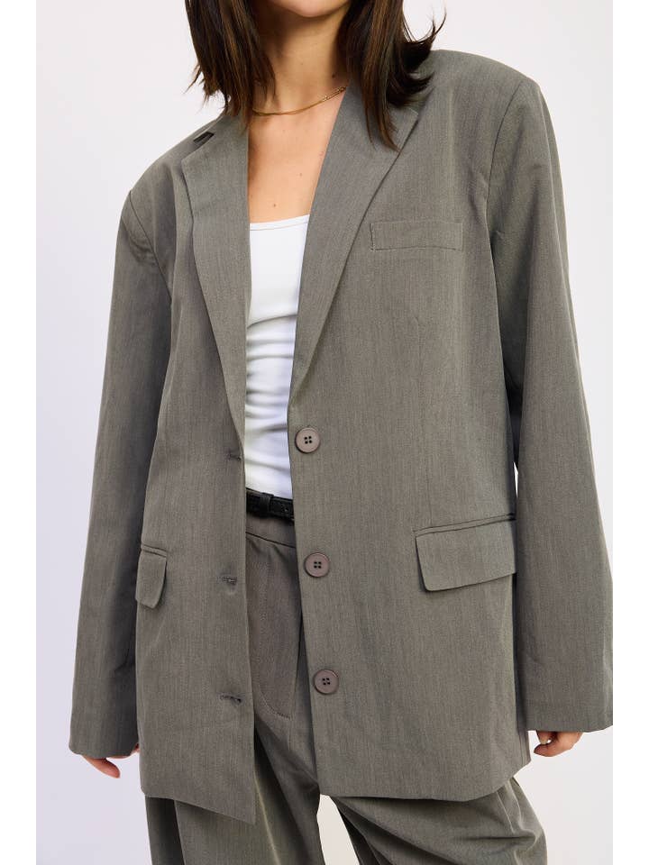 GREY OVERSIZED BLAZER for wholesale on Faire1