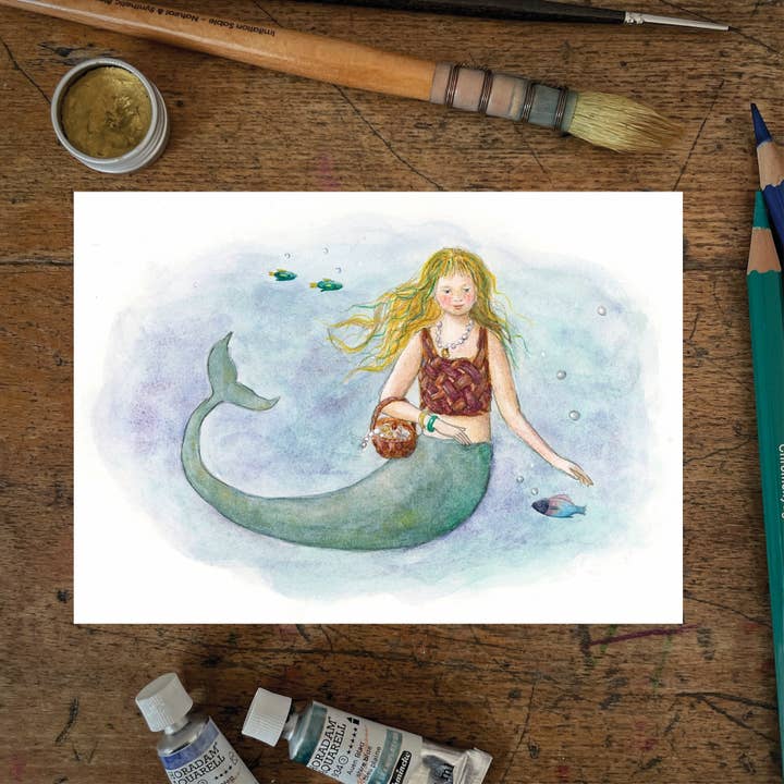 Mermaid Blue for wholesale by Mhairi Hellbrandt Illustration