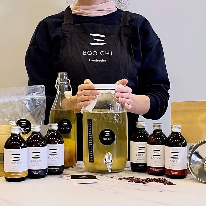 Boo Chi Kombucha - Venta al por mayor Kit para preparar bebidas - El mejor kit orgánico para hacer kombucha de 3 litros (vidrio para horno)