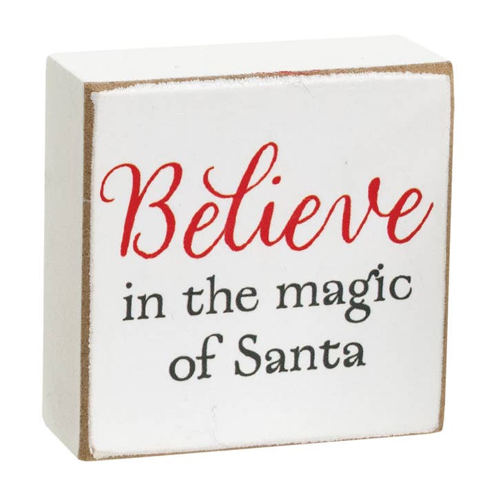 The Hearthside Collection - Wholesale Christmas Decoration - With Love From Santa 2" Square Block - 4 Asstd.4