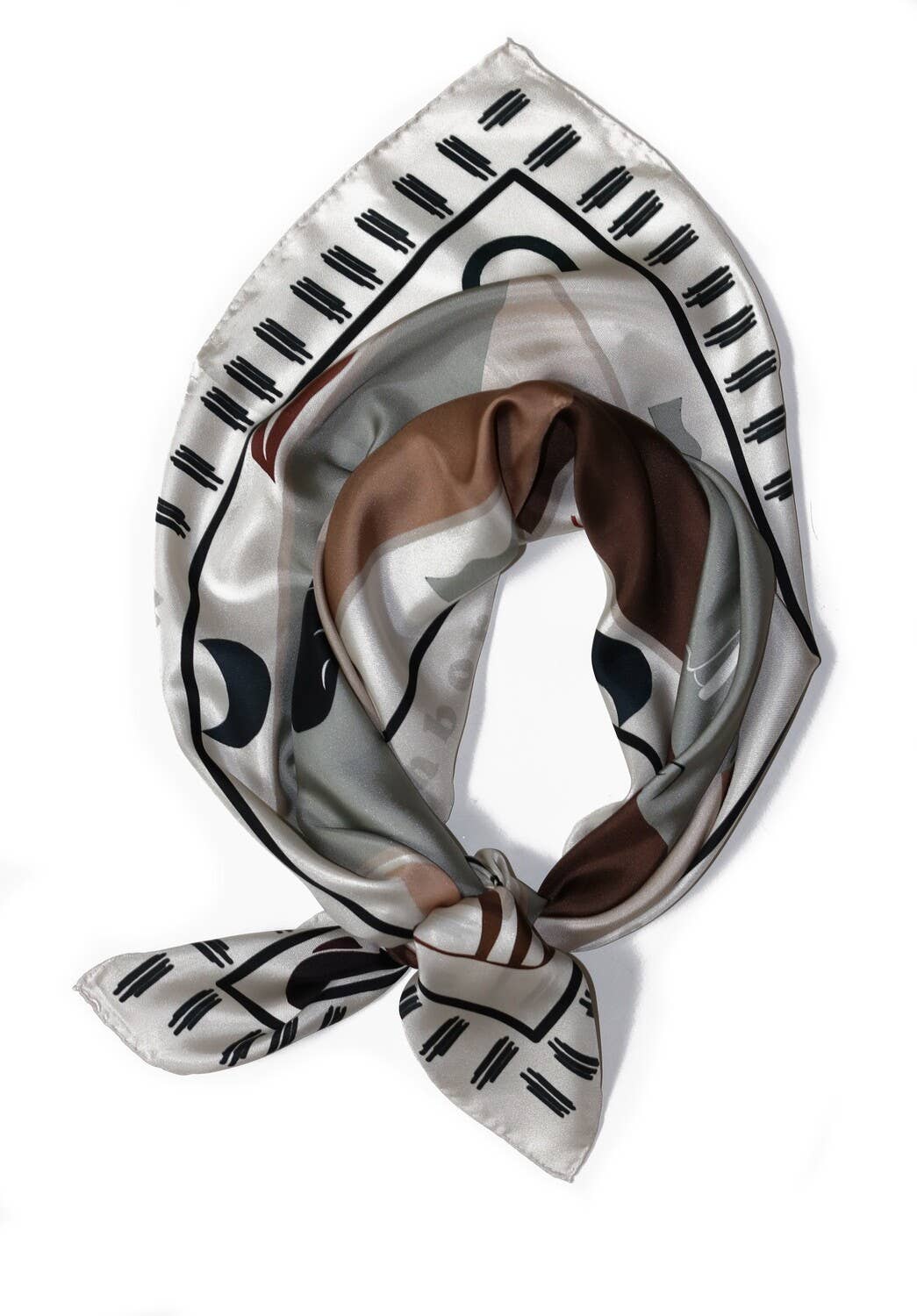 SOIE-MEME - Venta al por mayor Bufanda - Mujer - Pañuelo de twill de seda 'Duel' con bordes enrollados a mano1