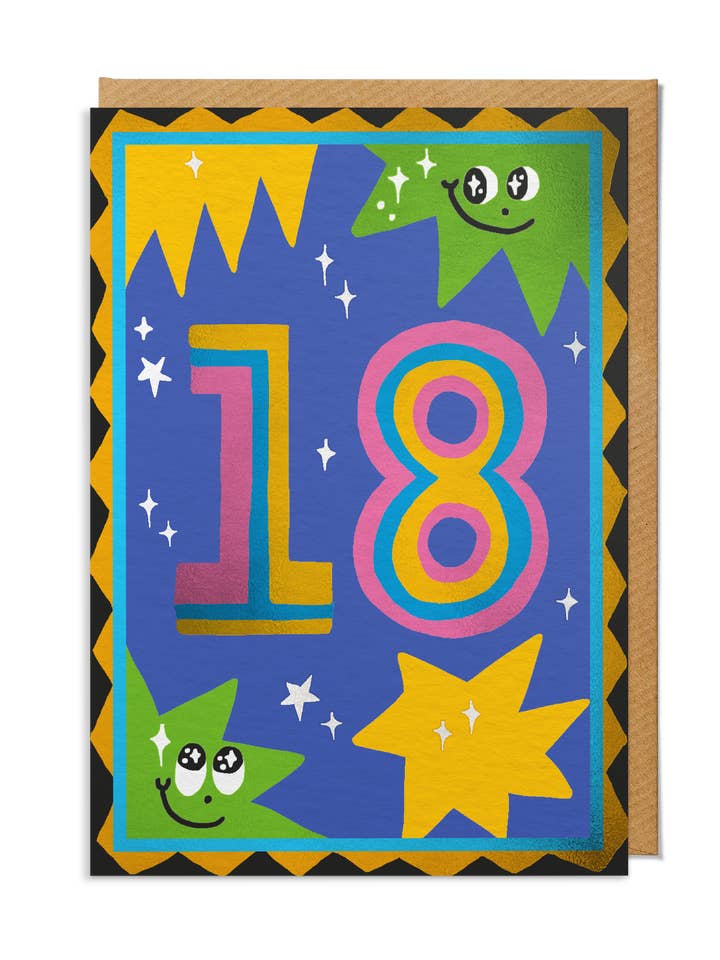 Significant Birthday Card — "18" Cold Foil for wholesale by SANDERS DE ROEPER