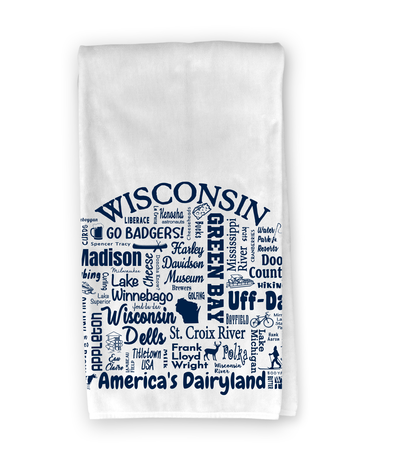 The Buffalo Works - Wholesale Tea Towel - Wisconsin Destination Kitchen Towel - Where Life Takes You0