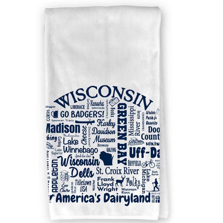 Torchon de cuisine Wisconsin Destination - Où la vie vous emmène pour la vente par The Buffalo Works