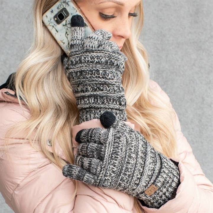 Truly Contagious – wholesale Gloves – Women's – CC Multi Color Touchscreen Gloves 4-Tone for Women ( G-816 )