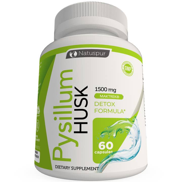 Natuspur – Suplemento/vitamina oral por atacado – Psyllium Husk - Cápsulas de suplemento de fibra Max Detox