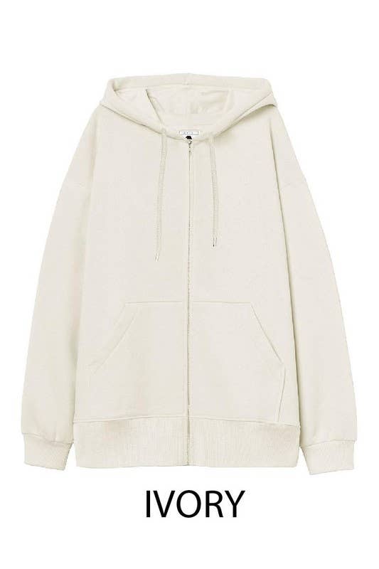 Vanilla Monkey - Wholesale Hoodie - Women's - Oversized Fleece Boyfriends Fit Zip Up Jacket14