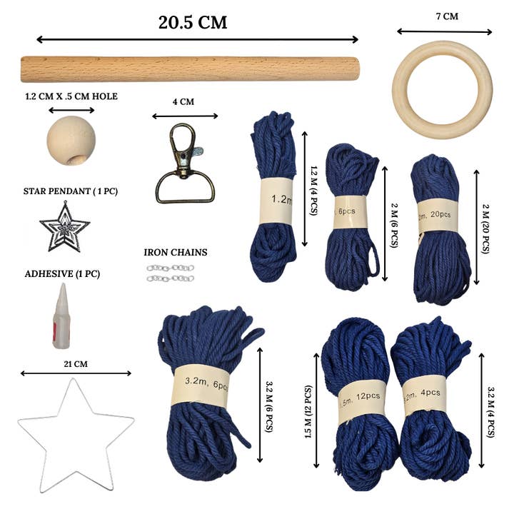 Hill Hjem - Wholesale Retailer Display - Home & Living - Macrame Kit 4-in-1 Navy