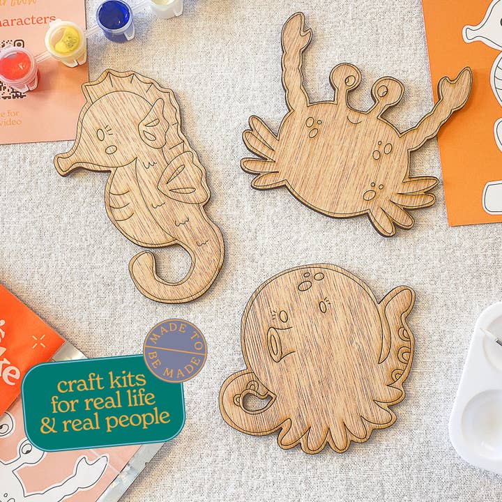 Let's Make & Do β wholesale DIY craft kit β Child β Paint Your Own Wooden Sea Creatures Kit7