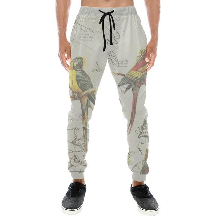 THE PARROT MAP II Men's All Over Print Sweatpants for wholesale by Bønes and Balløøns