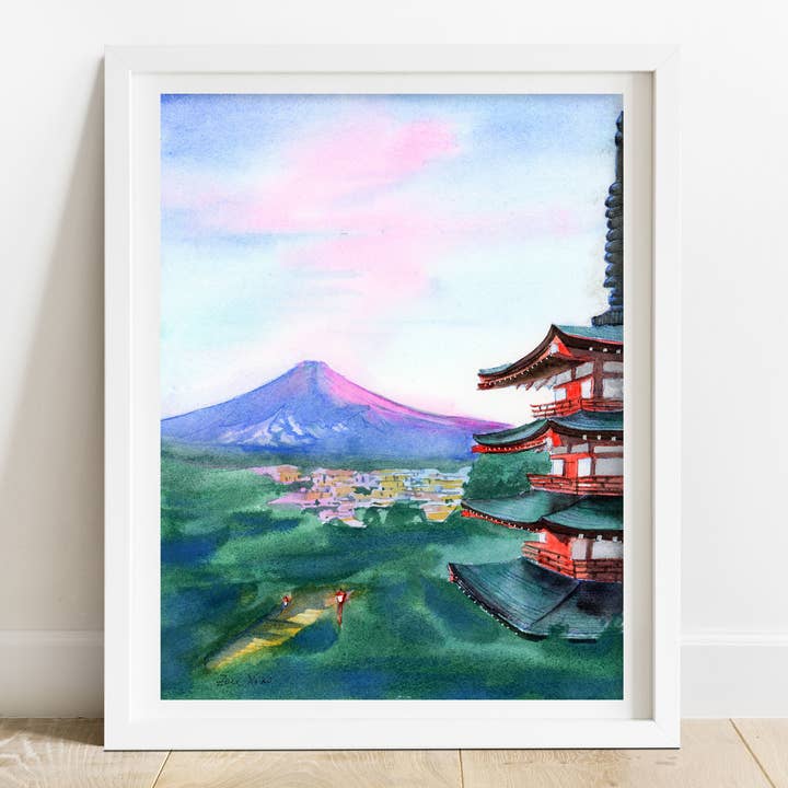 Japanese Art Print - Kyoto Giclee Fine Art Print for wholesale by Zoee Xiao Artworks