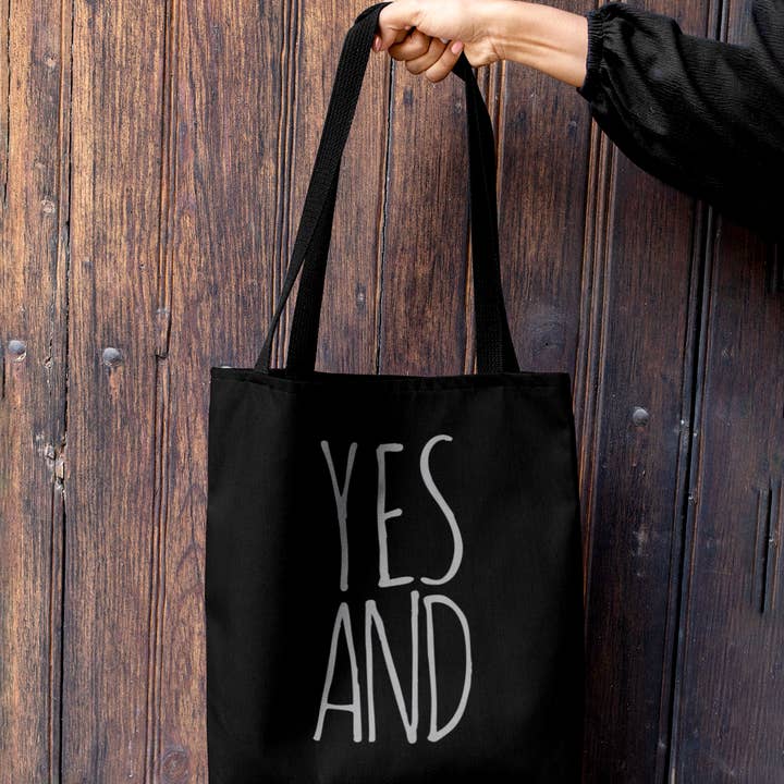 Improv YES AND (&) Tote with Pocket for wholesale by Hello Design