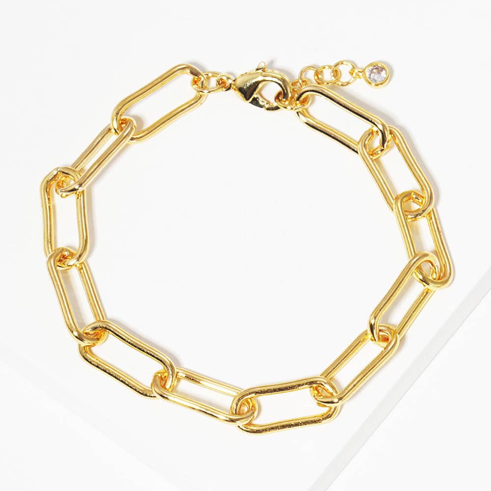 Sensibling Corp. - Wholesale Link & Chain Bracelet - Gold Dipped Paperclip Chain Link Bracelet1