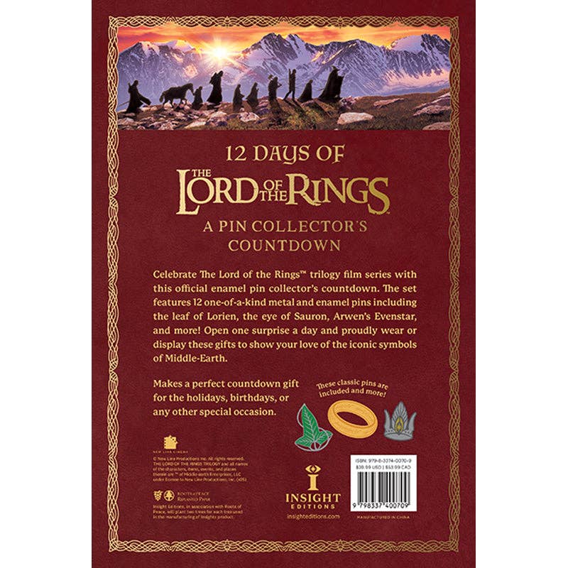 Insight Editions - #1 Pop Culture Publisher - Wholesale Advent Calendar - 12 Days of The Lord of the Rings: 12 Unique Enamel Pins2