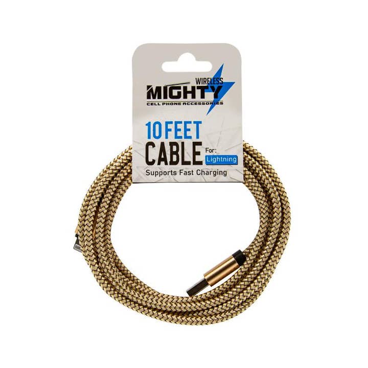 Mighty Wireless - Wholesale Charging cable - Lightning 10FT Super Cable Wholesale Gold2