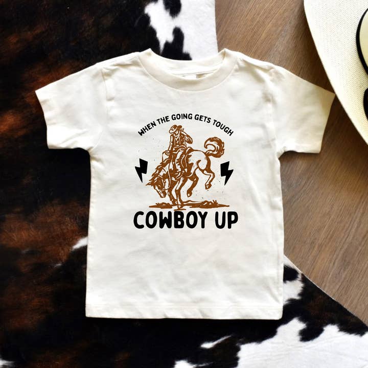 Cowboy Up Western Kids T-shirt for wholesale by Red Stone Rebel Clothing Co.