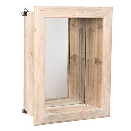 RECT WOOD SHELF W/MIRROR for wholesale by Willow Group