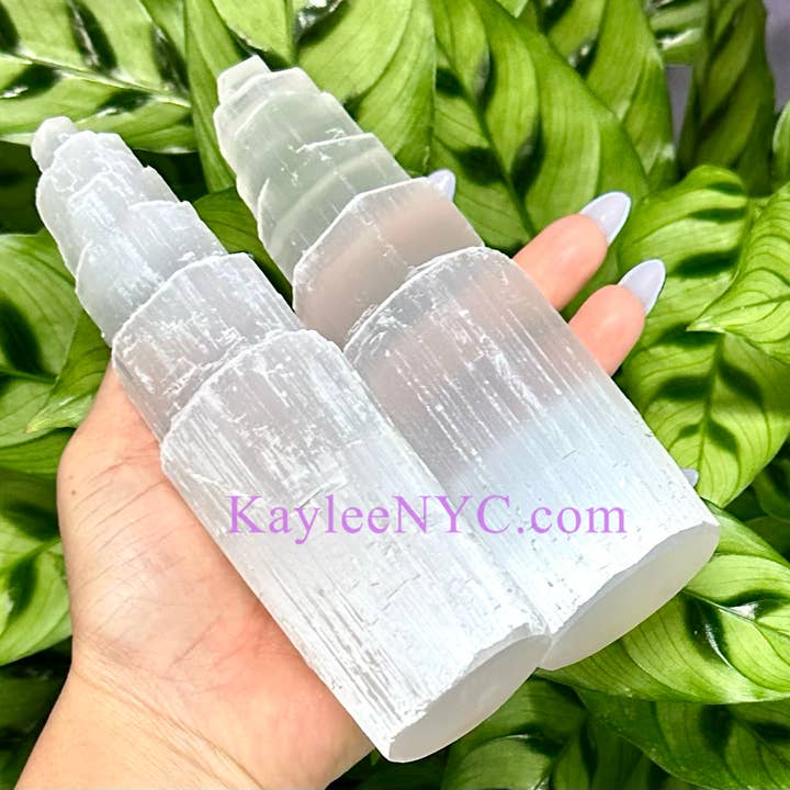 KayleeNYC - Wholesale Spiritual Stone/Crystal - Natural Selenite aka Satin Spar Cylinder ~15cm