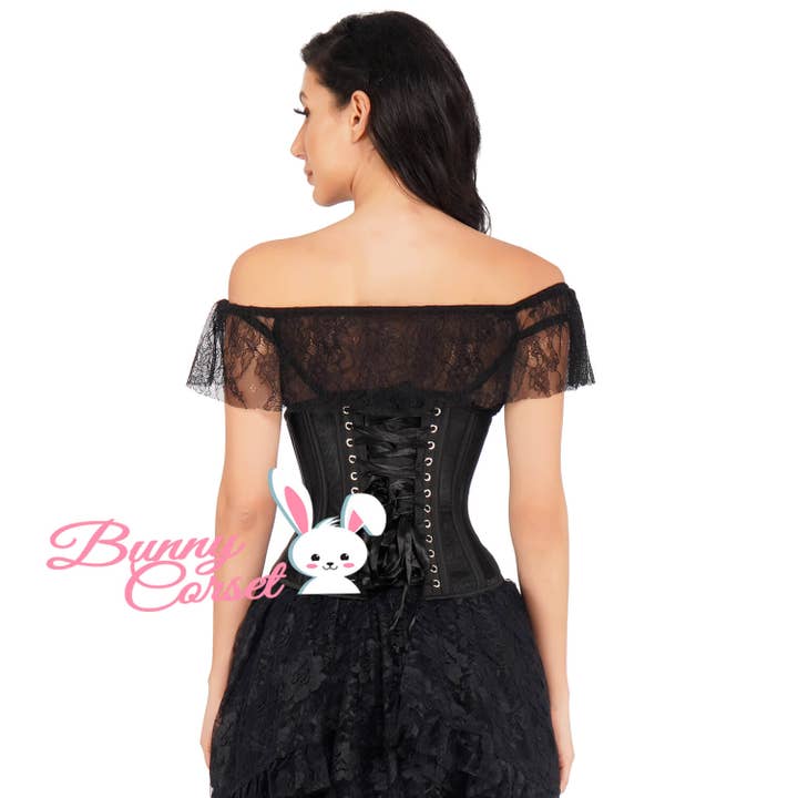 Black Alivia Underbust Mesh Corset G-126 for wholesale on Faire