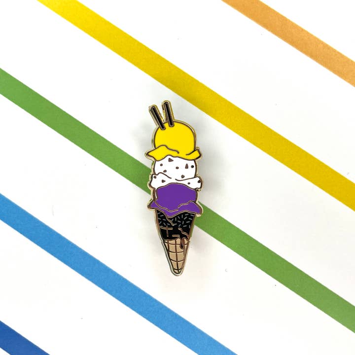 Geek Studio - Wholesale Lapel Pin/Button - Pride Ice Cream Cone Enamel Pins5