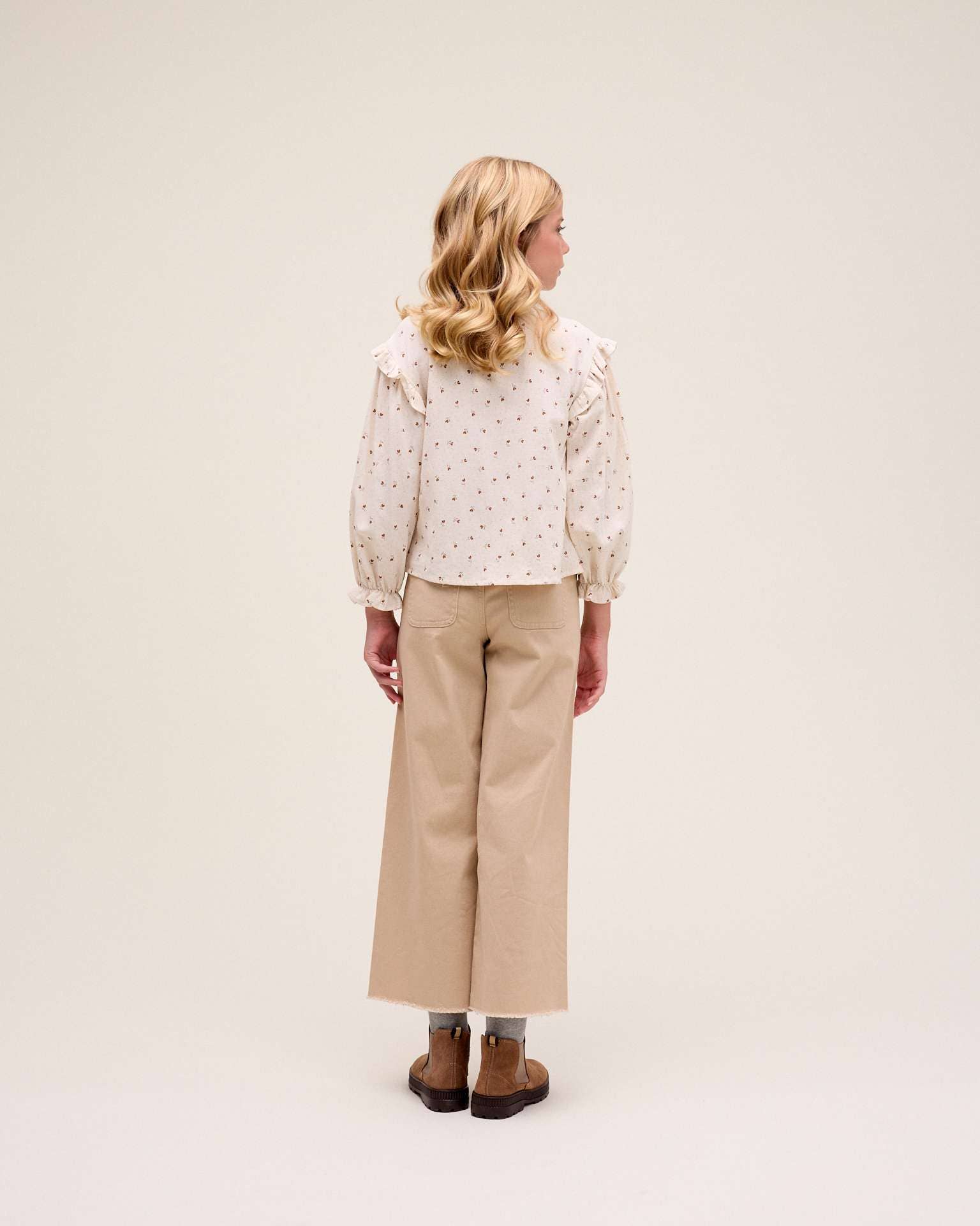 Naturale Pantaloni lunghi da bambina tipo palazzo beige in vendita all'ingrosso su Faire1